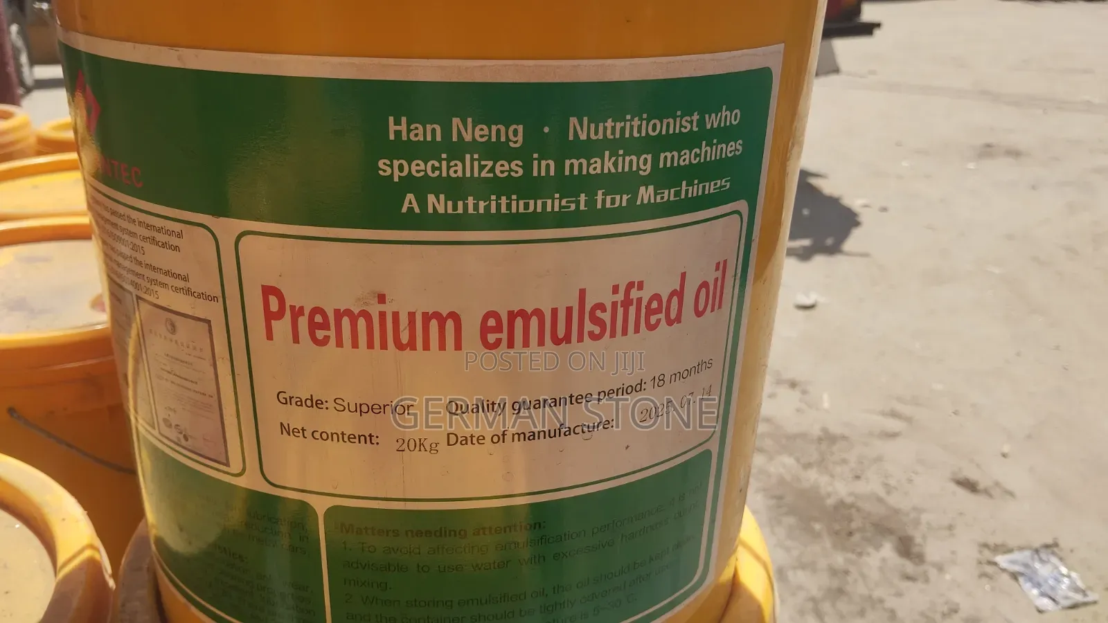 Premium Emulsified Oil.