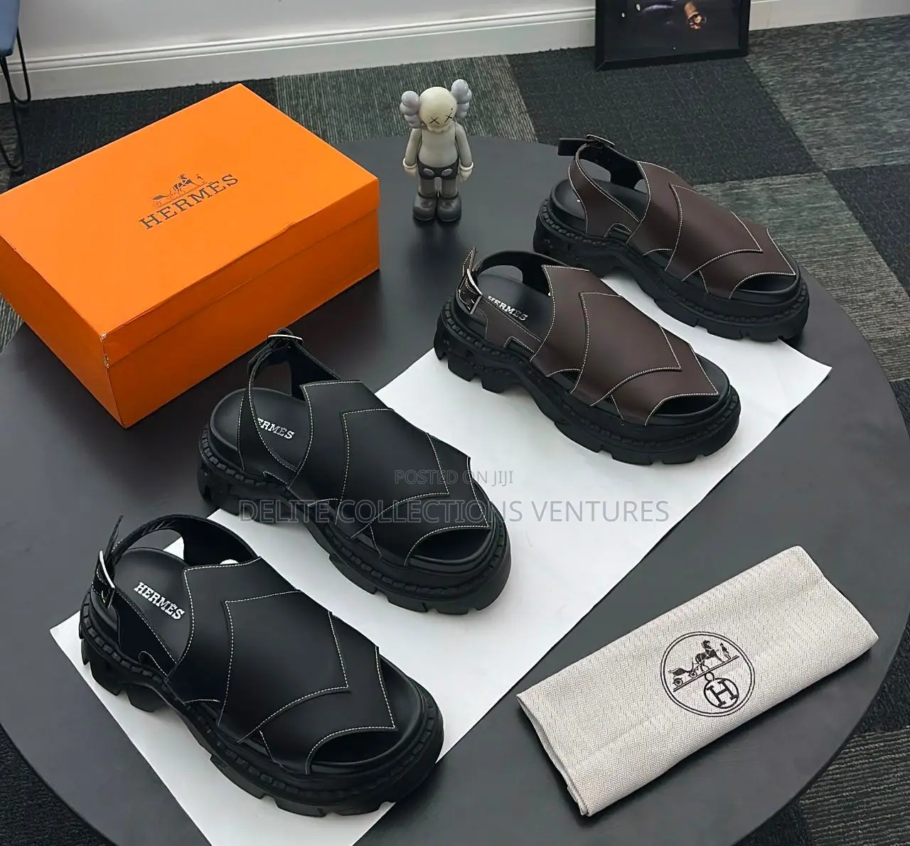 *New Hermès Chunky Sole Leather Sanadals
