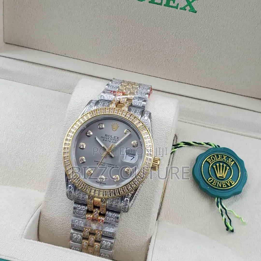 Original Rolex Date-Just Gold Chain Watch Available in Store