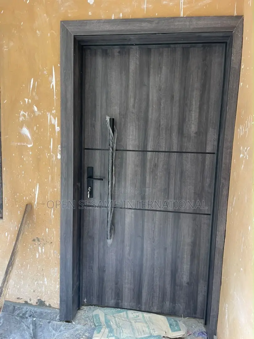 HDF Entrance Security Door With Metal Plate Embedded
