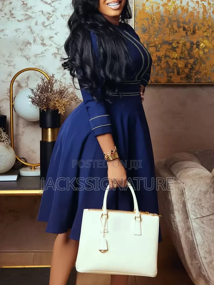 Navy Blue Midi Dress
