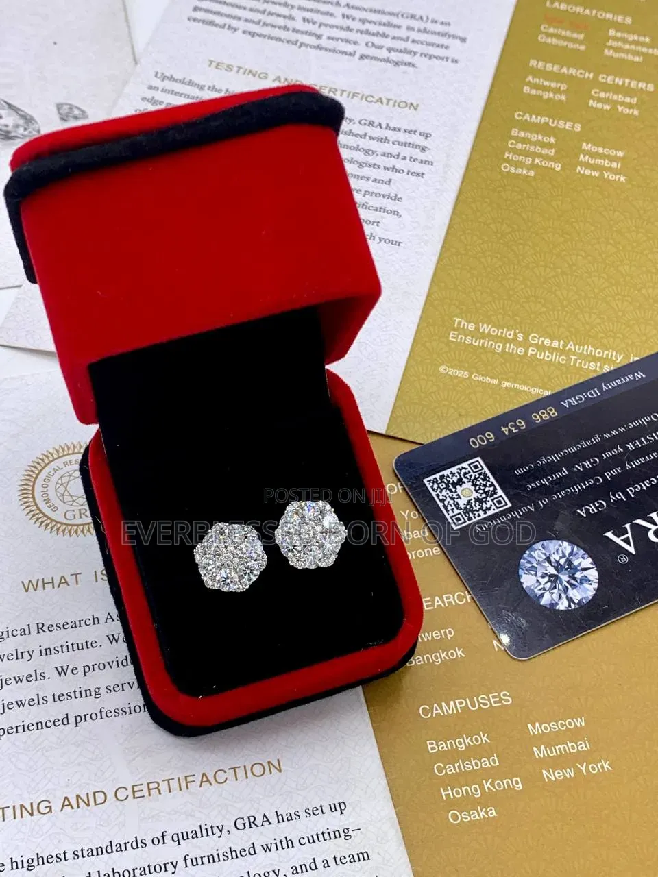 VVS Moissanite Diamond Unisex Bitcoin Shape Earrings in Store