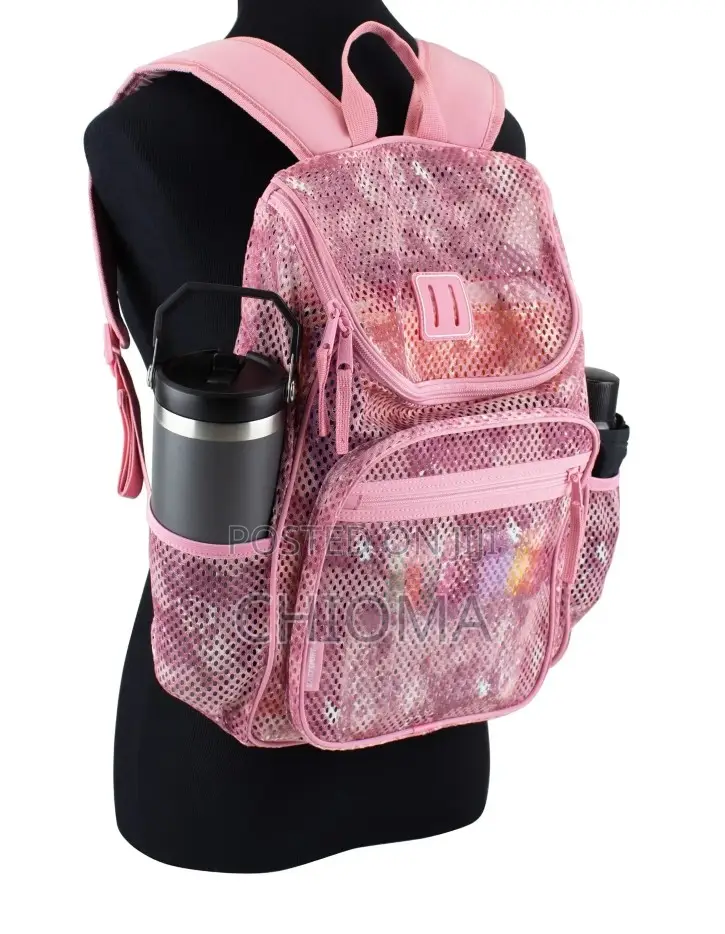 Eastsport Unisex Pro 16" Top Loader Mesh Backpack, Pink (Lightweight