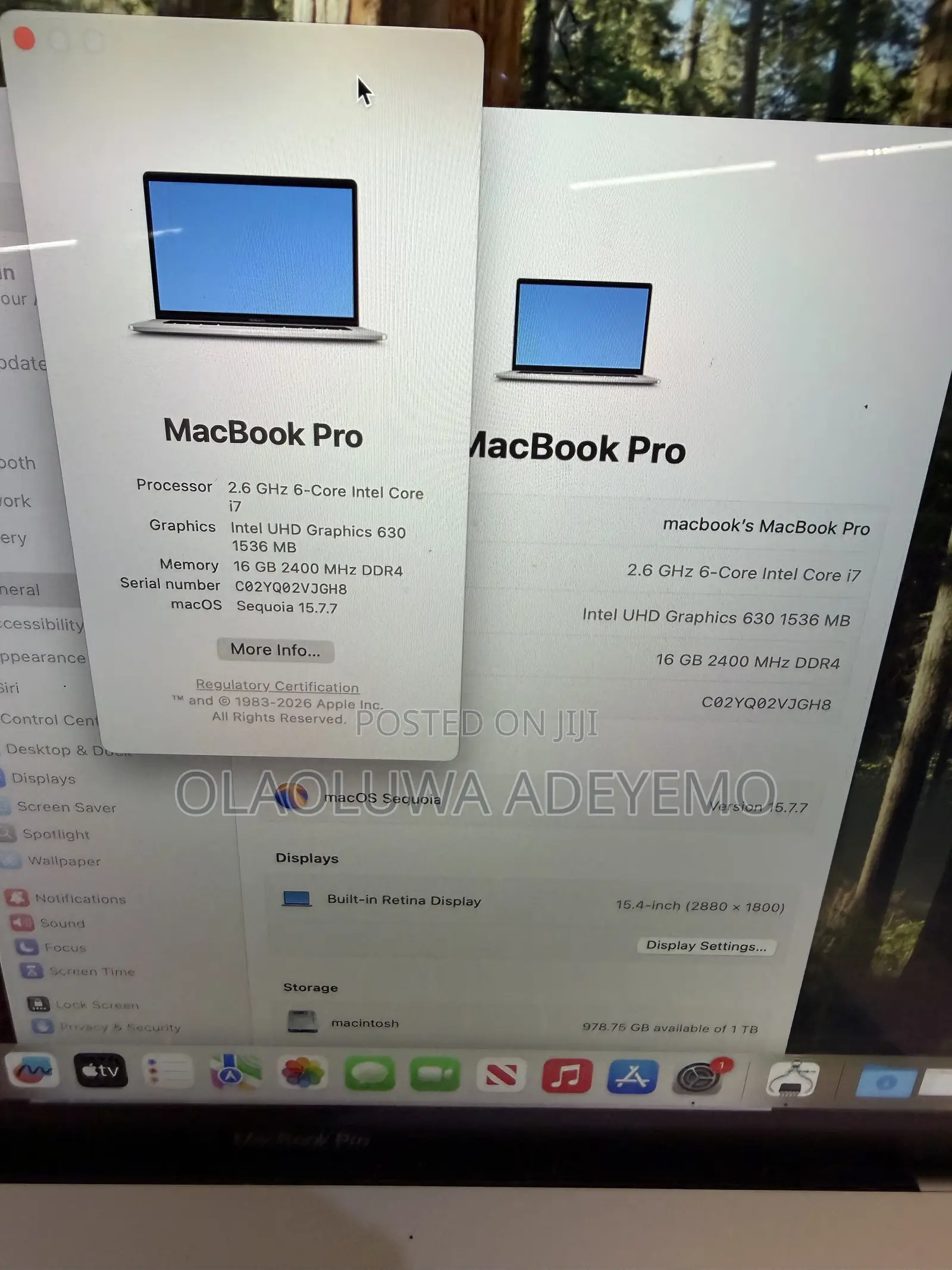 Laptop Apple MacBook Pro 2018 16GB Intel Core i7 SSD 1T