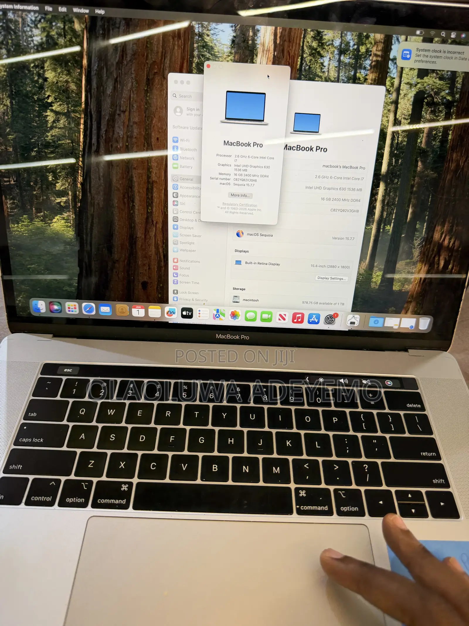 Laptop Apple MacBook Pro 2018 16GB Intel Core i7 SSD 1T
