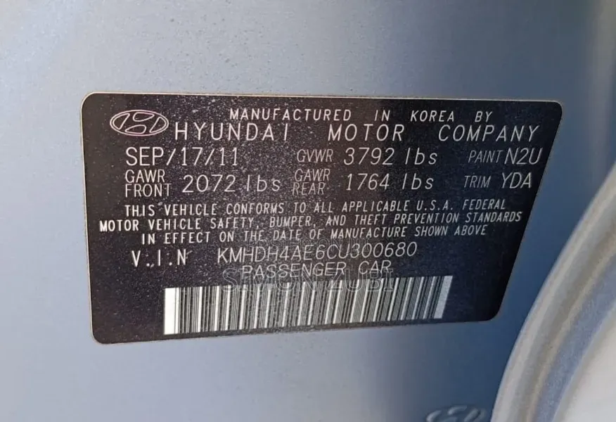 Hyundai Elantra 2012 Blue