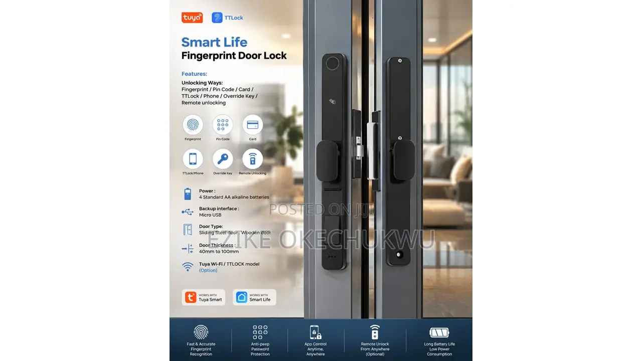 Waterproof Smart Fingerprint Password,Push Pull Sliding Frame Glass Do