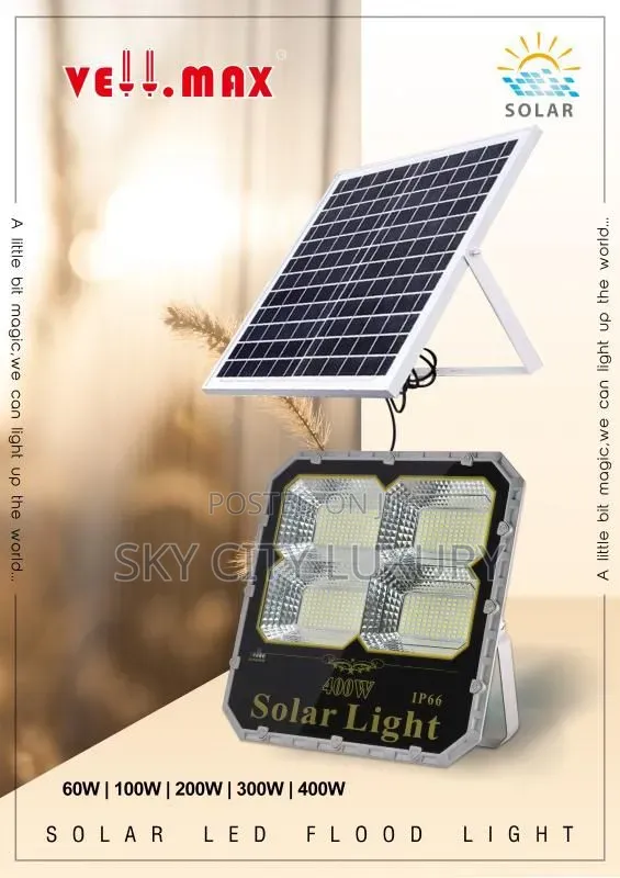Vellmax 400watt Solar Flood Light Ip65