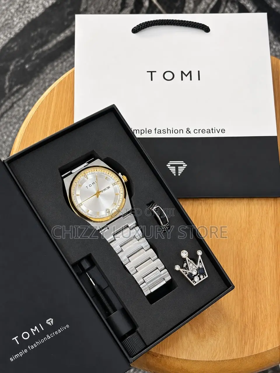 Tomi Quality Men Chain Strap Wristwatch