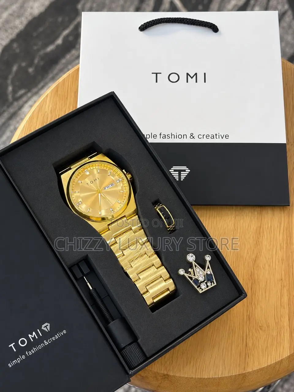 Tomi Quality Men Chain Strap Wristwatch