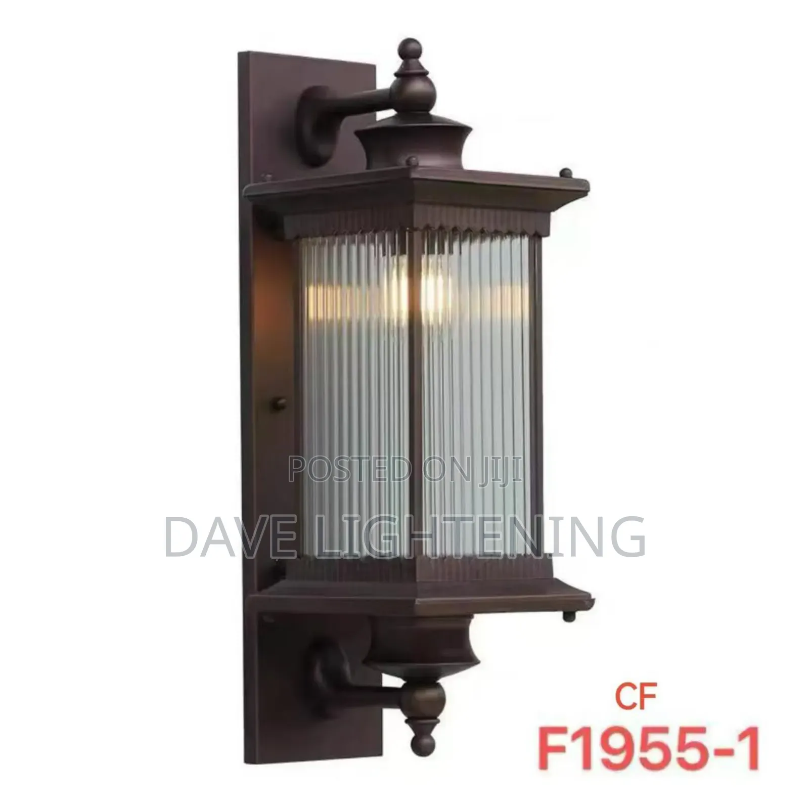 Vintage Ribbed Glass Out Door Lamp
