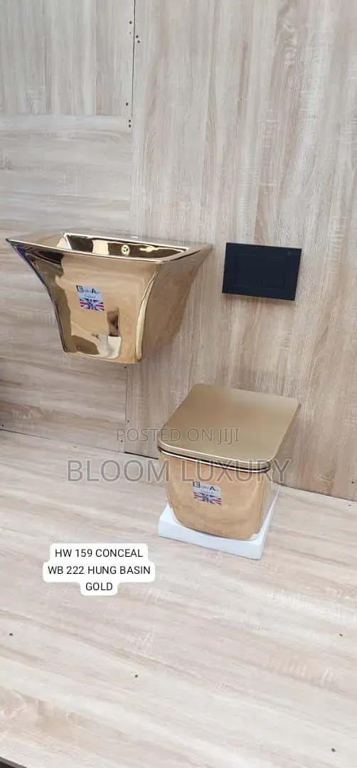 Gold Conceal With Wall Hung Basin