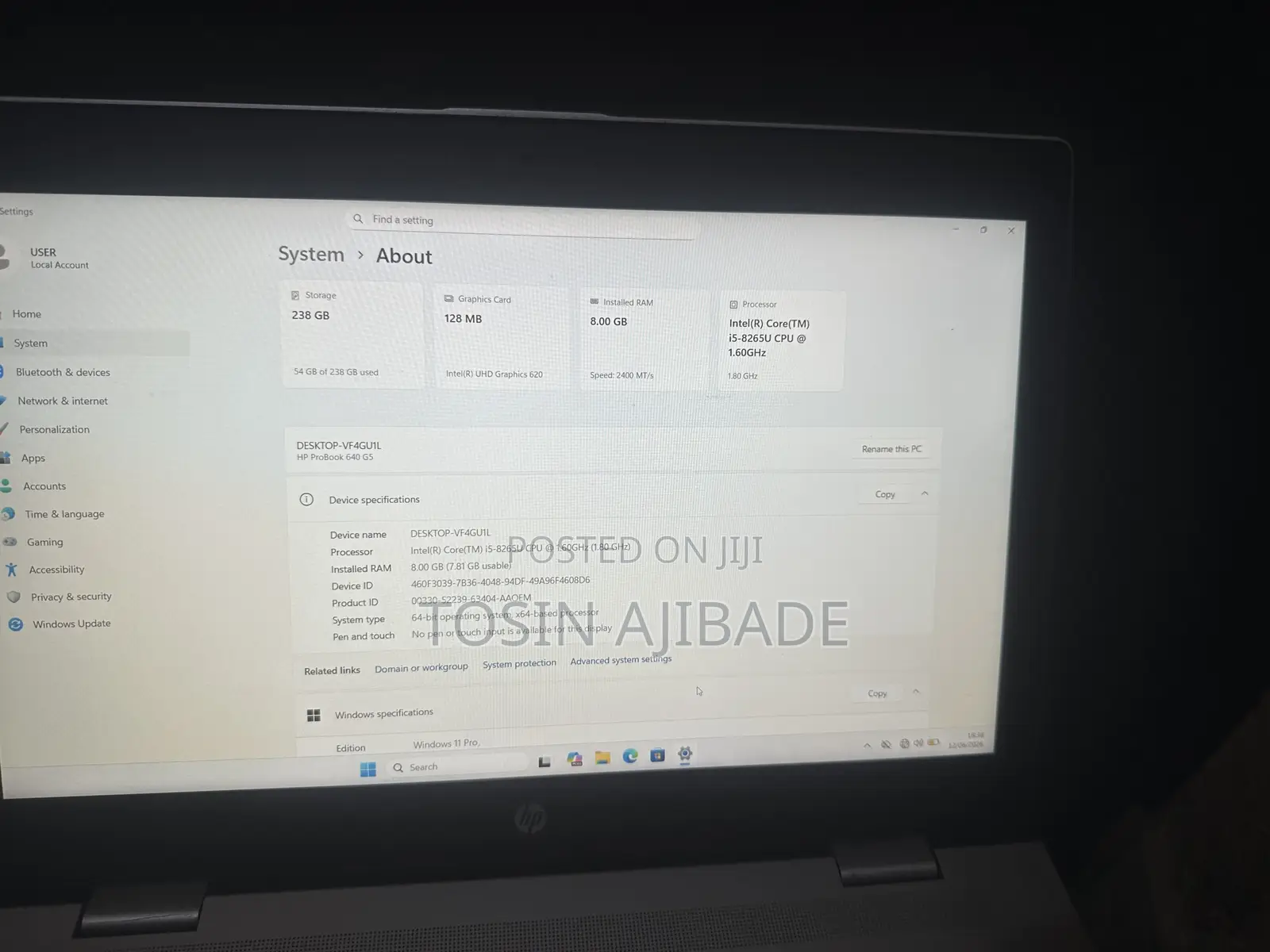Laptop HP ProBook 640 G5 8GB Intel Core i5 SSD 256GB