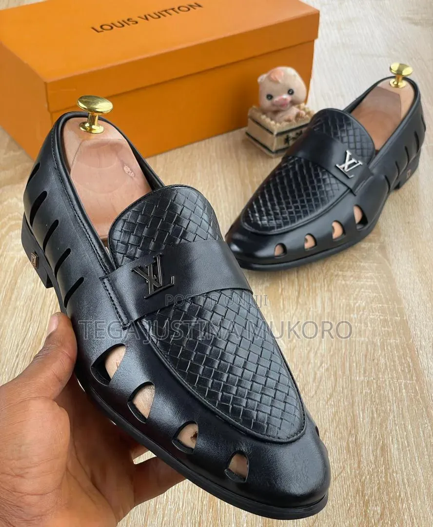 Luxury Louis Vuitton Woven Leather Men's Shoes