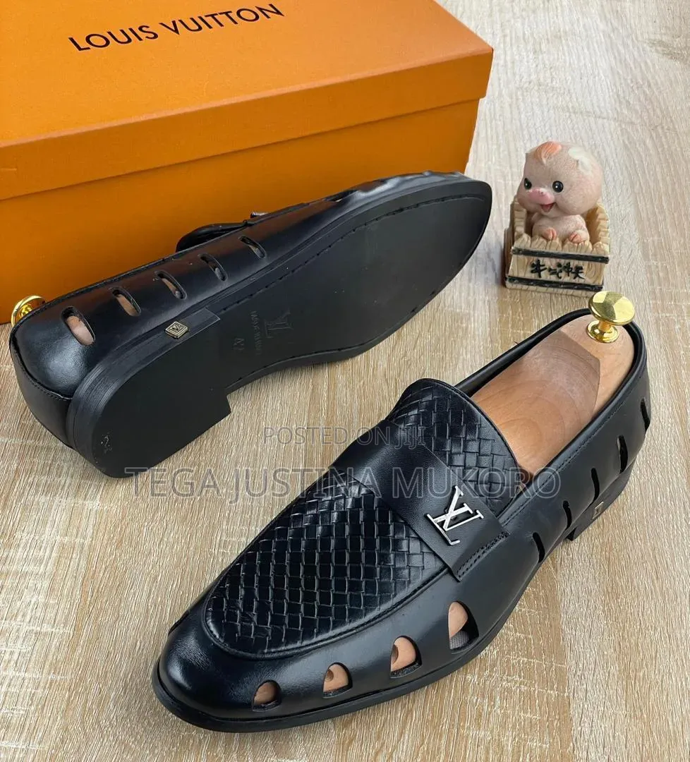 Luxury Louis Vuitton Woven Leather Men's Shoes