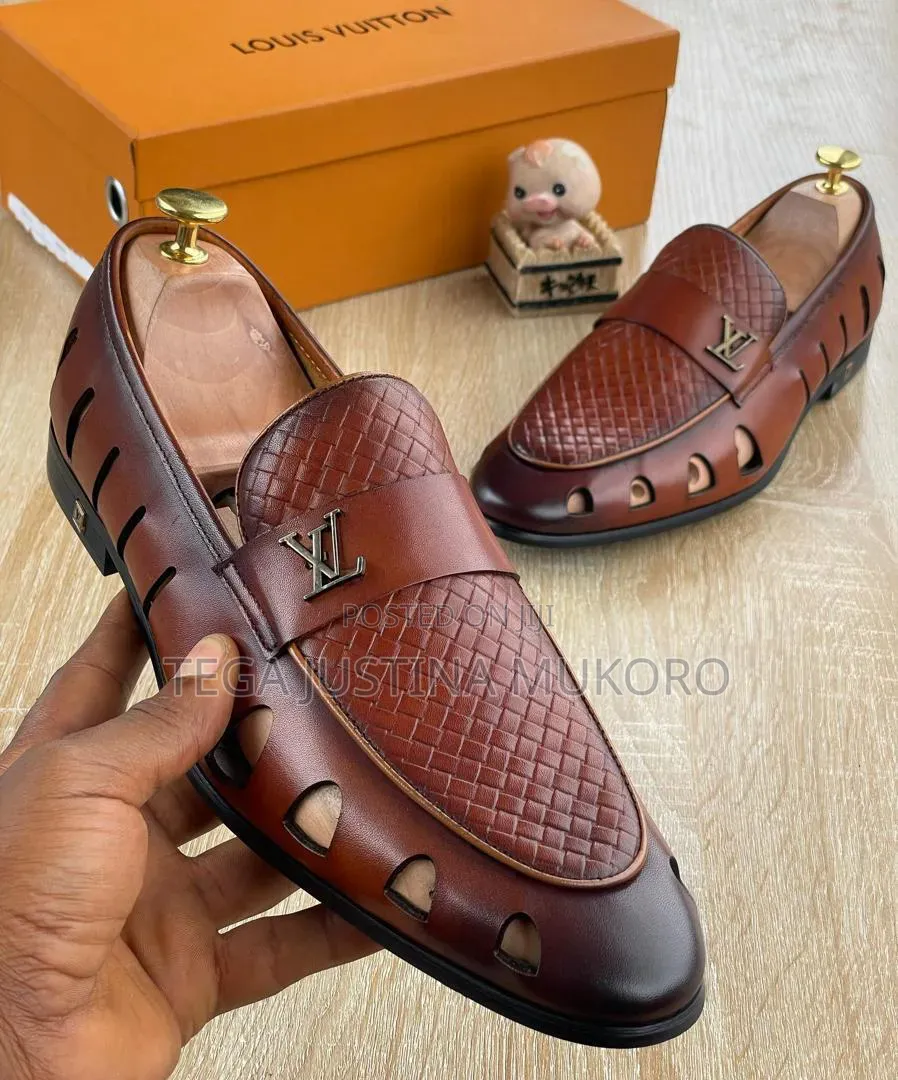 Luxury Louis Vuitton Woven Leather Men's Shoes