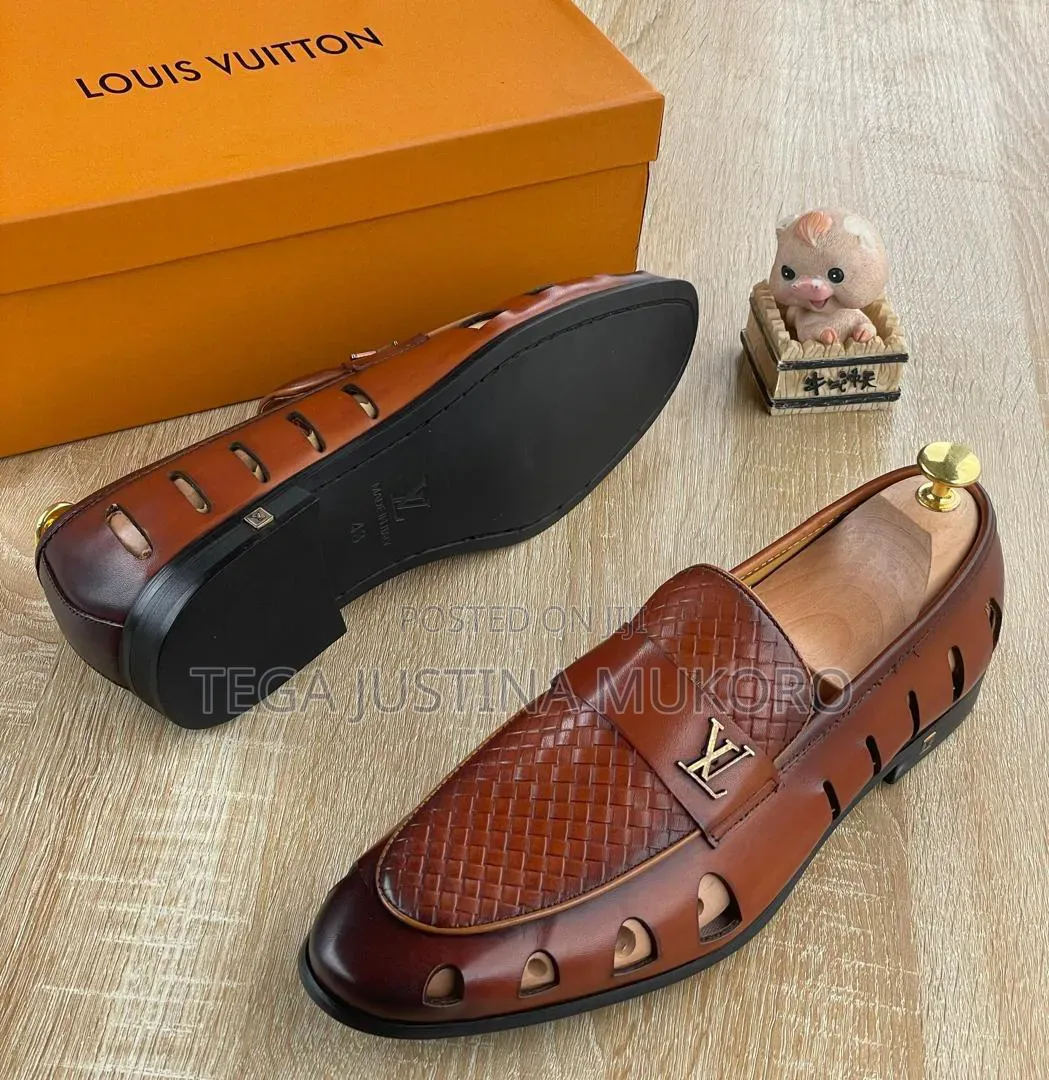 Luxury Louis Vuitton Woven Leather Men's Shoes