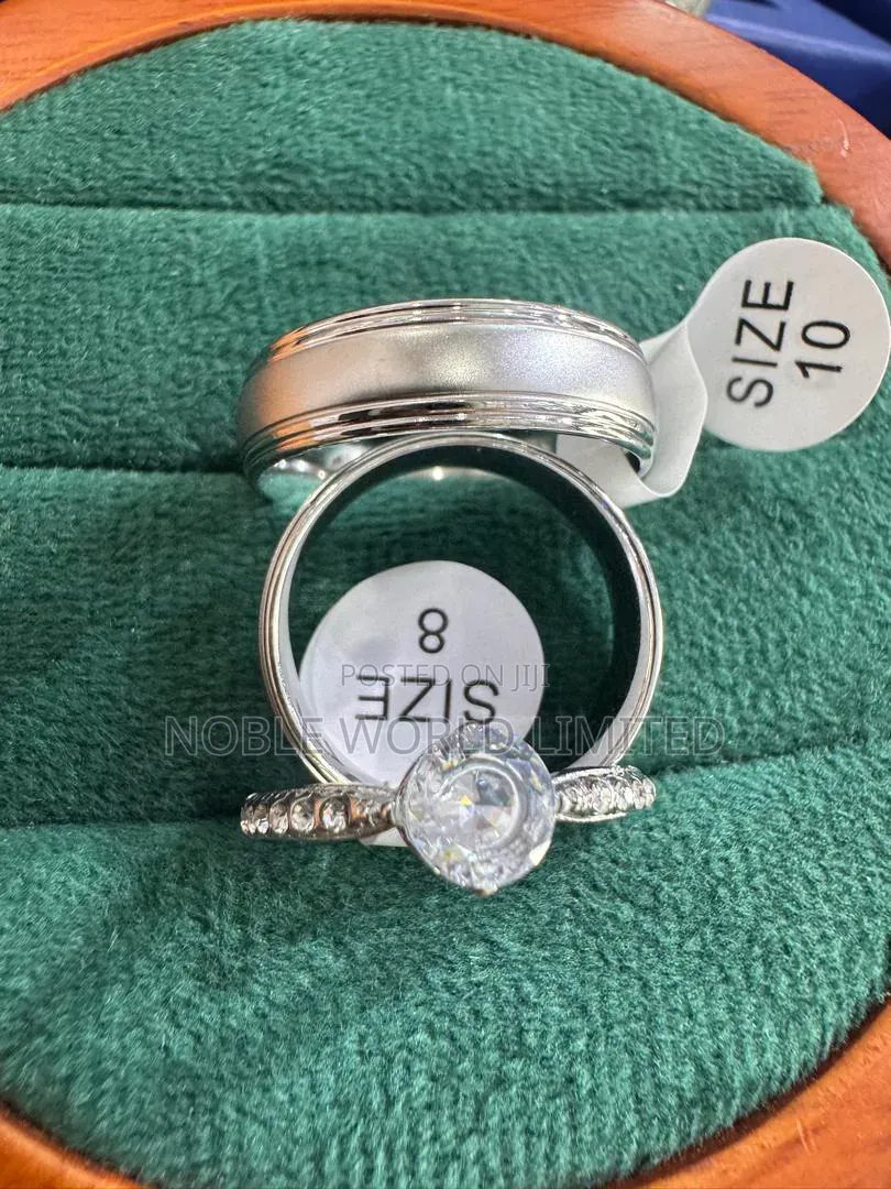 Complete Set of Sliver Wedding Rings