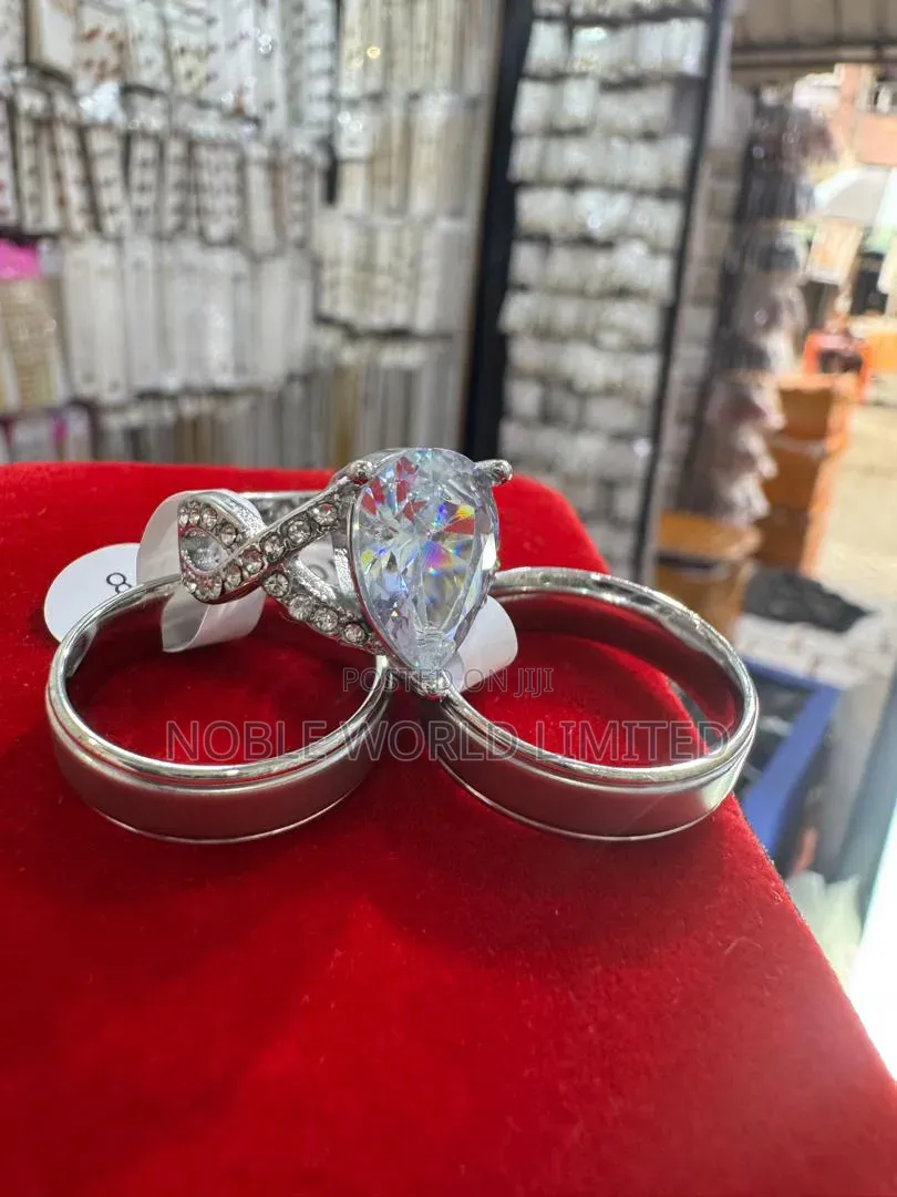 Complete Set of Sliver Wedding Rings