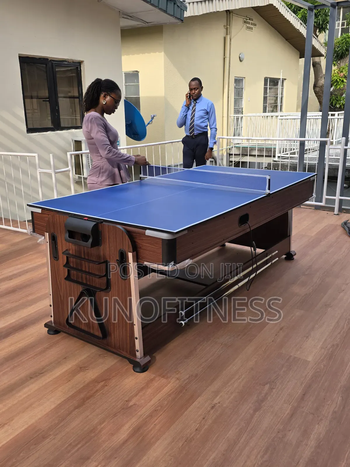 7-Foot 4-in-1 Rotating Game Table | Pool Billiards Air Hockey Tennis