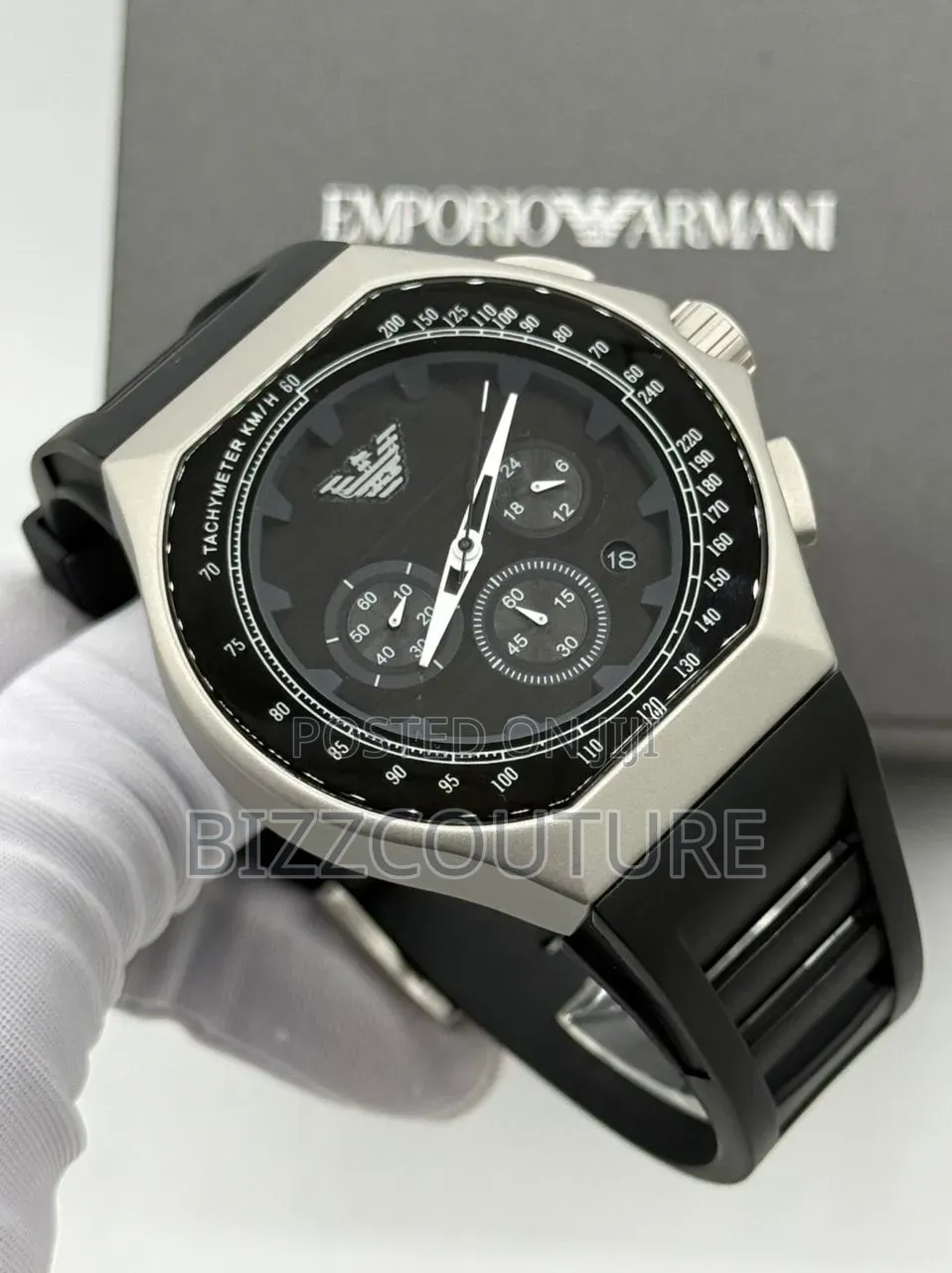 Original Emporio Armani Rubber Strap Watch Available in Store
