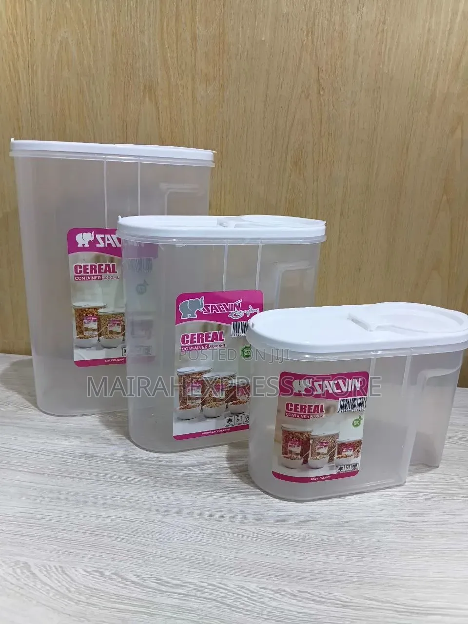 Sacvin 3-in-1 Airtight Cereal Container Set B3s