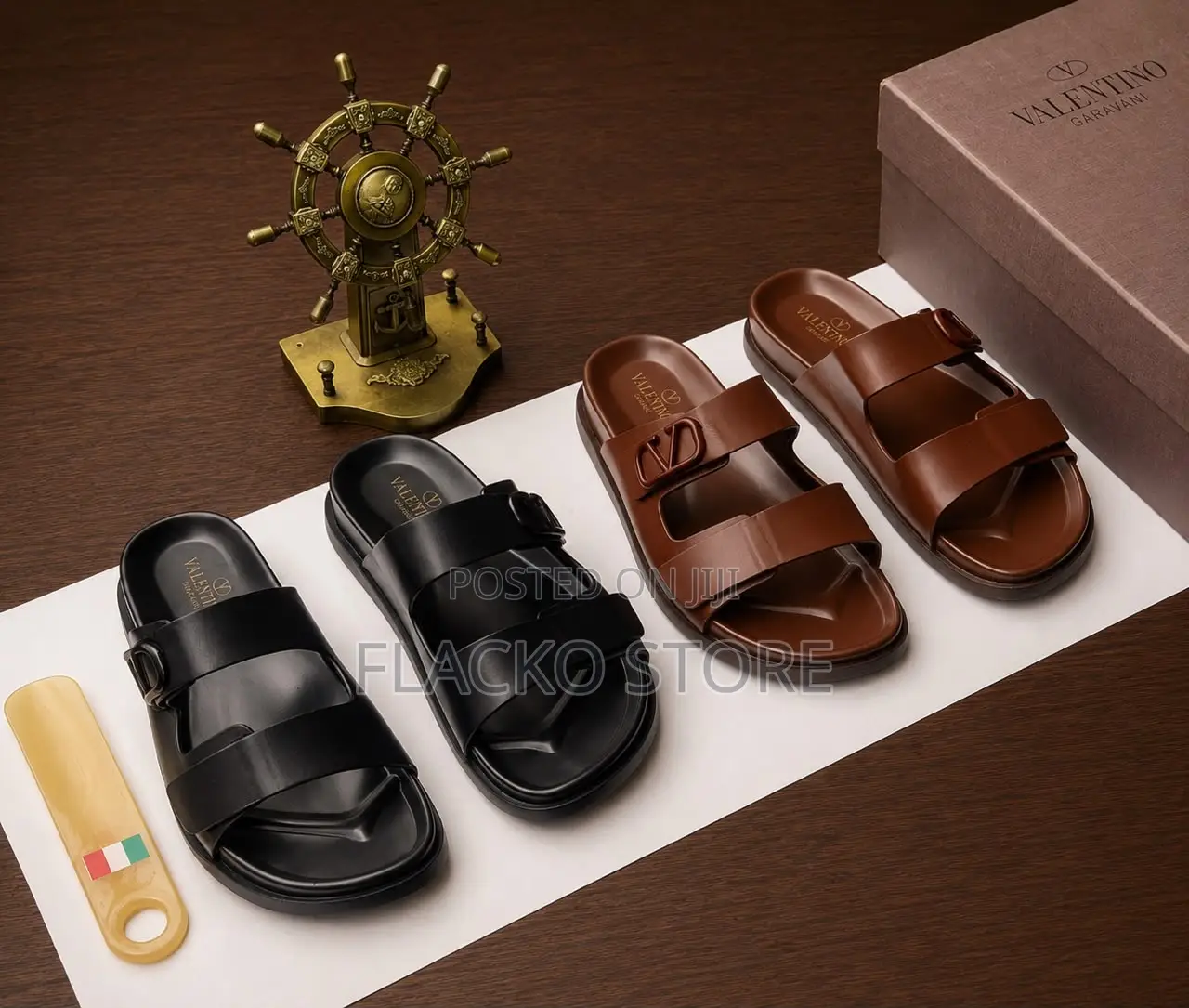 Original Valentino Garavani Leather Slippers