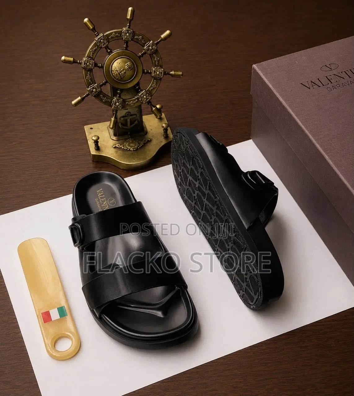Original Valentino Garavani Leather Slippers