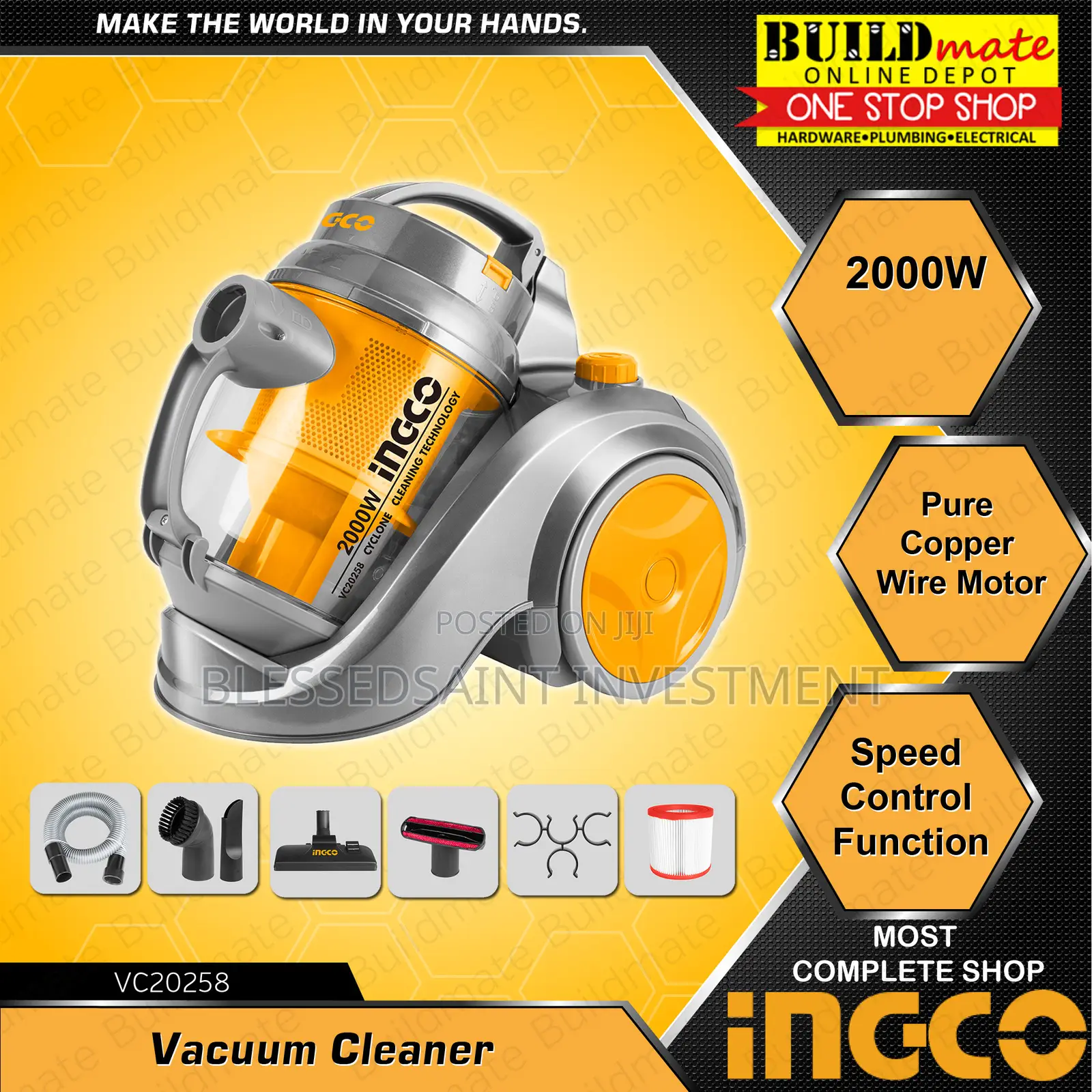 Ingco Vacuum Cleaner 2000w 2.5l