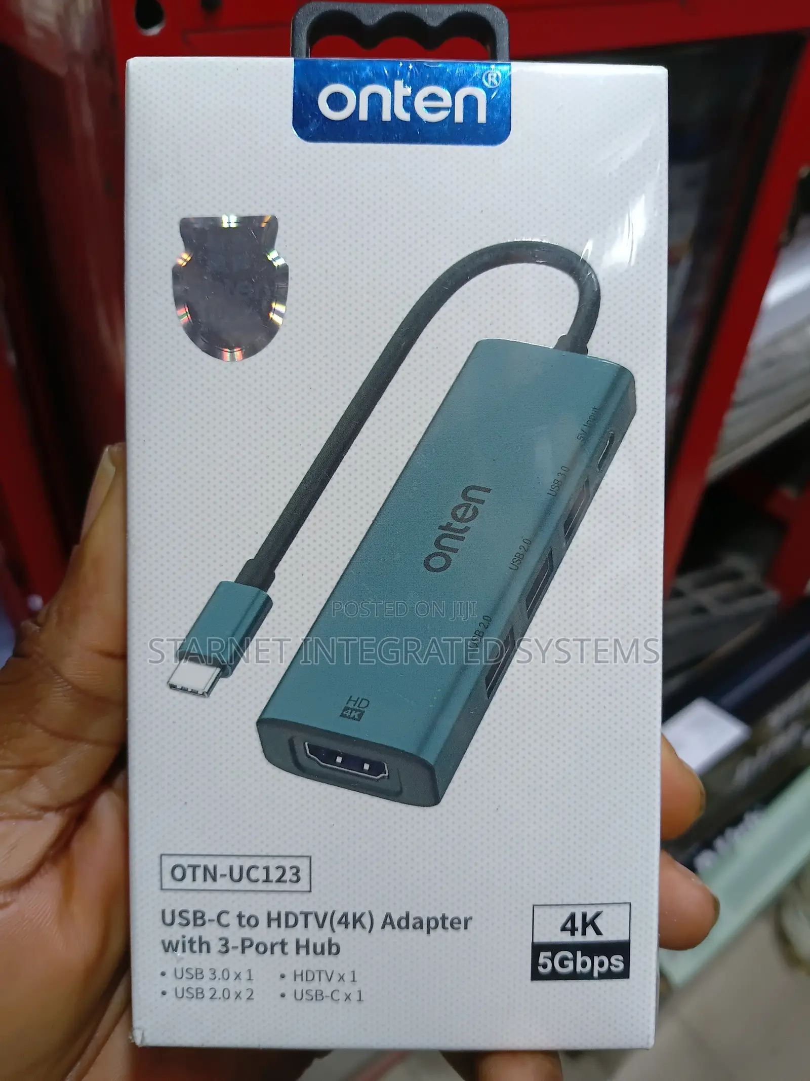 Onten Usb Type C to HDTV (Hdmi) With 3 Port Usb Hub