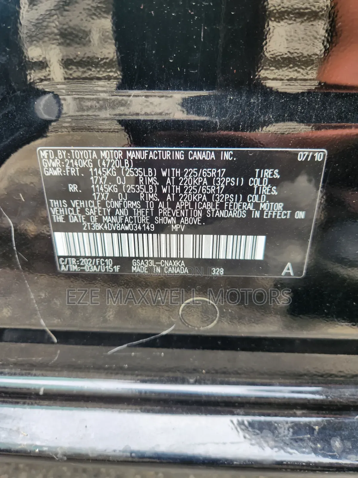 Toyota RAV4 3.5 4x4 2011 Black