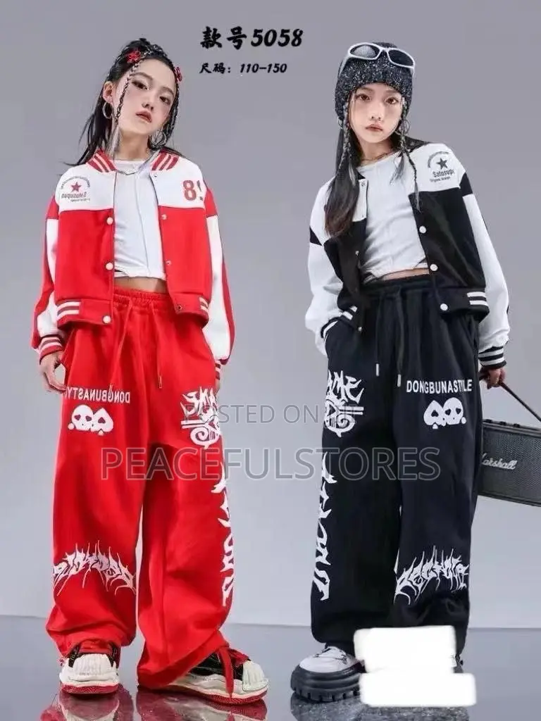 Kids' Luxury Hip-Hop Varsity Bomber Joggers Set