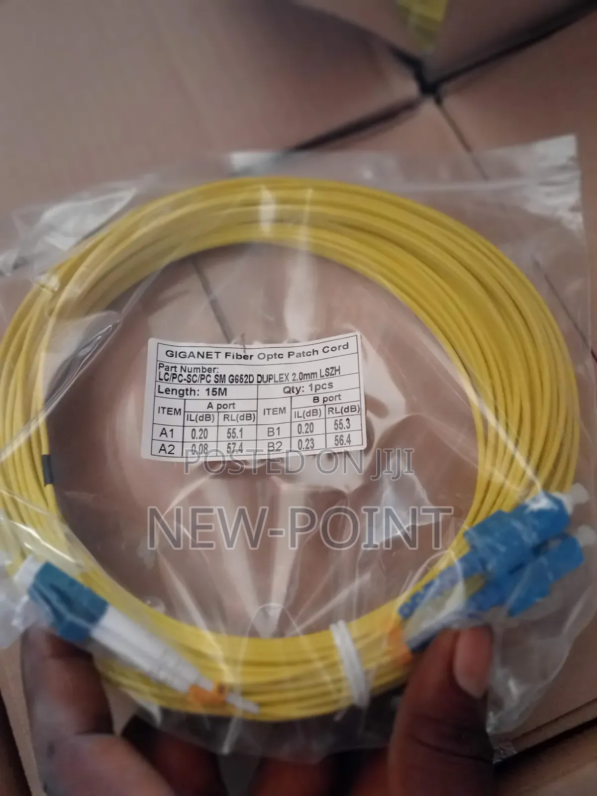 30m Sc-Lc Single Mode Fiber Optic Patch Cord – Duplex Yellow Cable