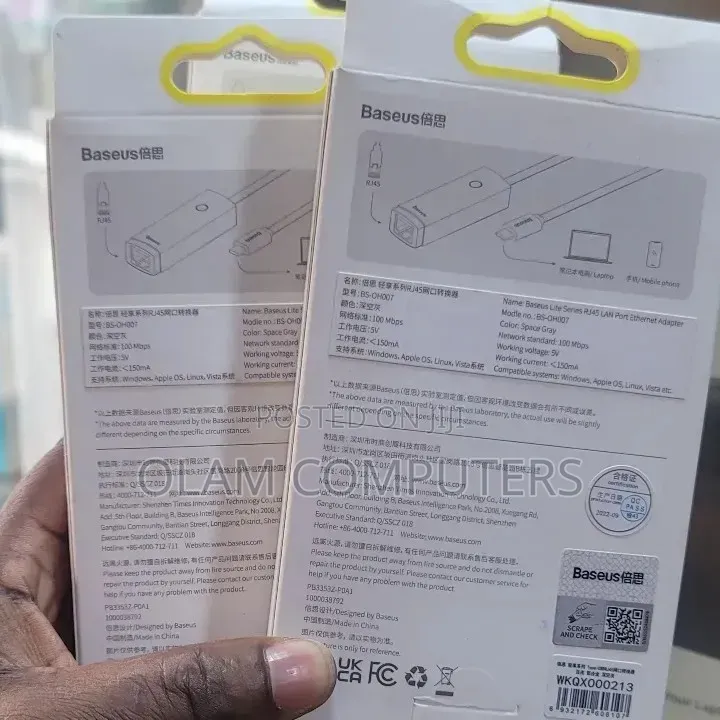 Baseus Airjoy Rj45 Lan Port Ethernet Adapter
