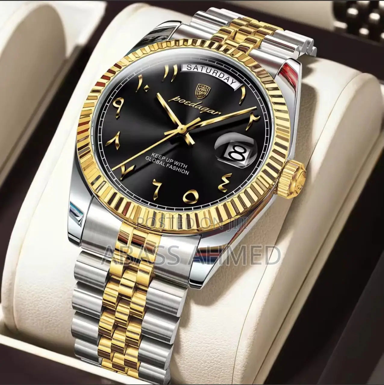 High Quality Poedagar Chain Day/Date Quartz