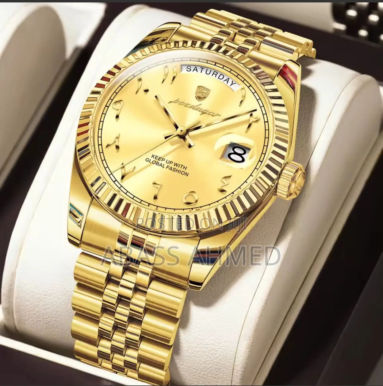High Quality Poedagar Chain Day/Date Quartz