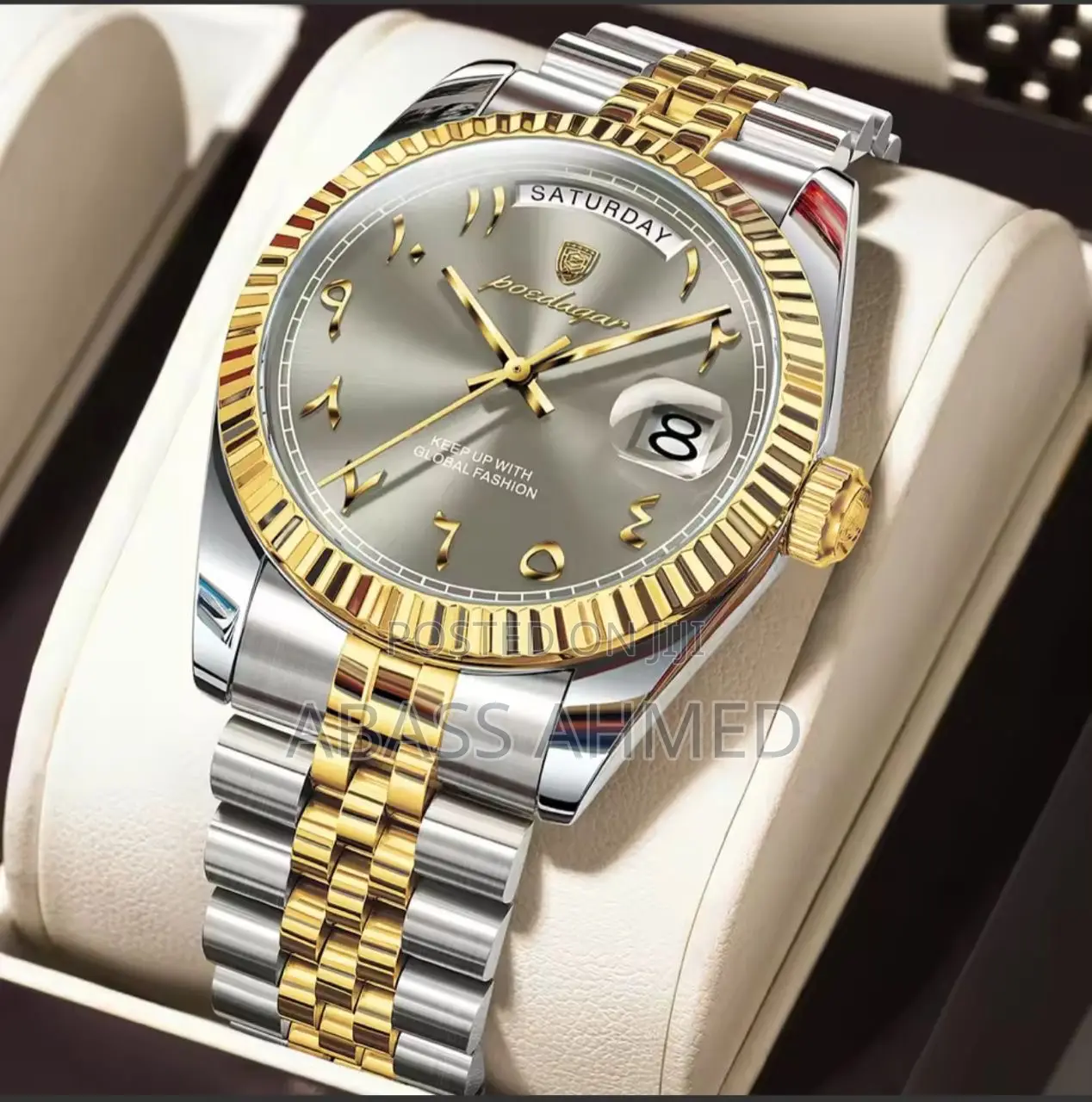 High Quality Poedagar Chain Day/Date Quartz