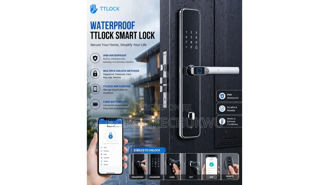 Smart Fingerprint Door Lock Waterproof Smart Lock