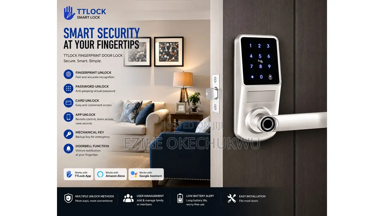 Fingerprint Smart Lock, Keyless Touchscreen Keypad Deadbolt Lock