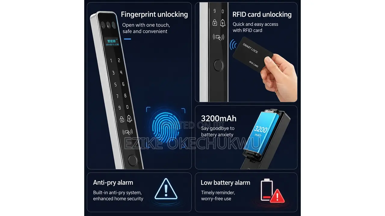 Face Recognition Outdoor Broken Bridge Aluminum Alloy Smart Lock