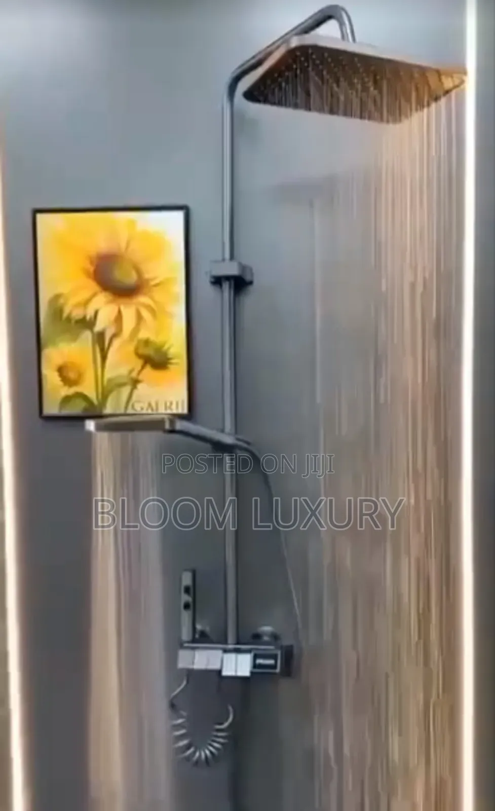 Thermostatic Grey Rainfall Standing Shower