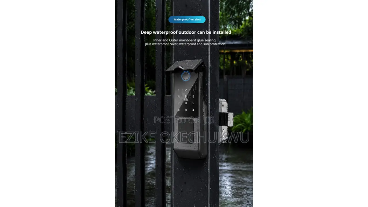 Waterproof Outdoor Gate Rim Smart Door Lock Wifi Fingerprint Lock