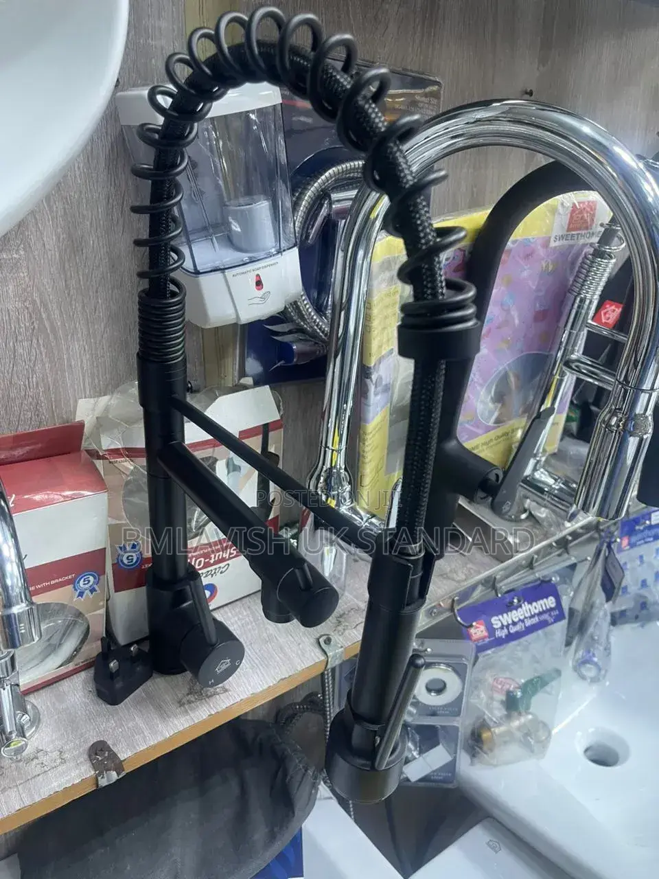 Sweethome Matte Black Big Brother Kitchen Sink Mixer Tap