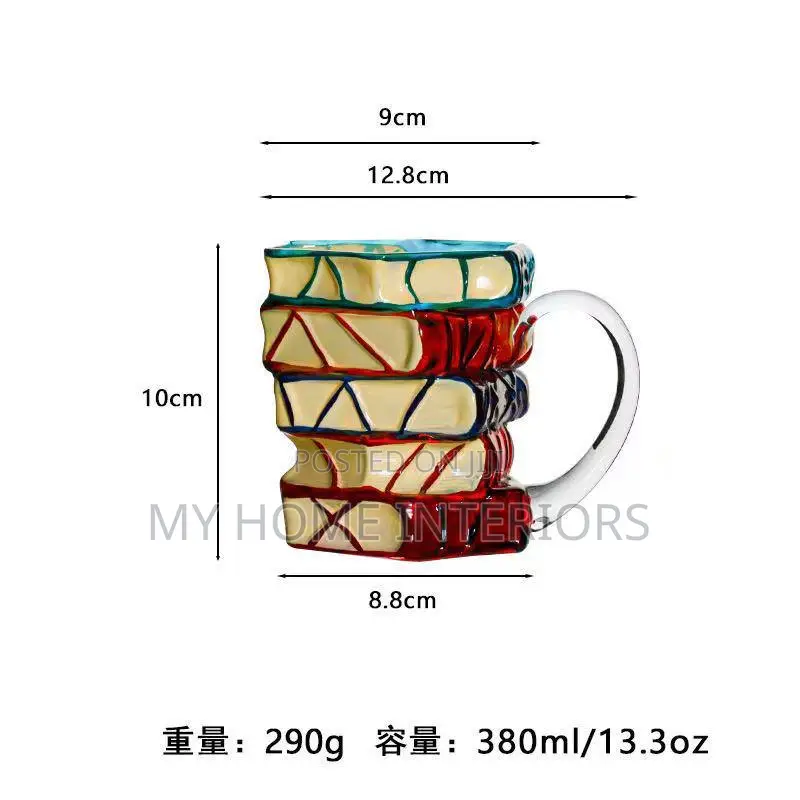 3d Book Mug Glass Cup