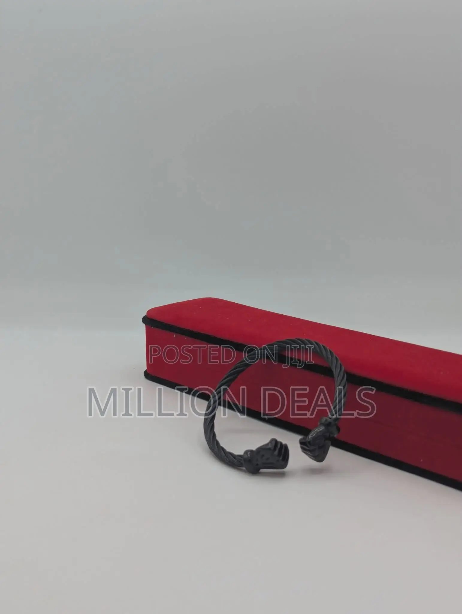 Black Boxed Inspires Men's Steel Link Bracelet