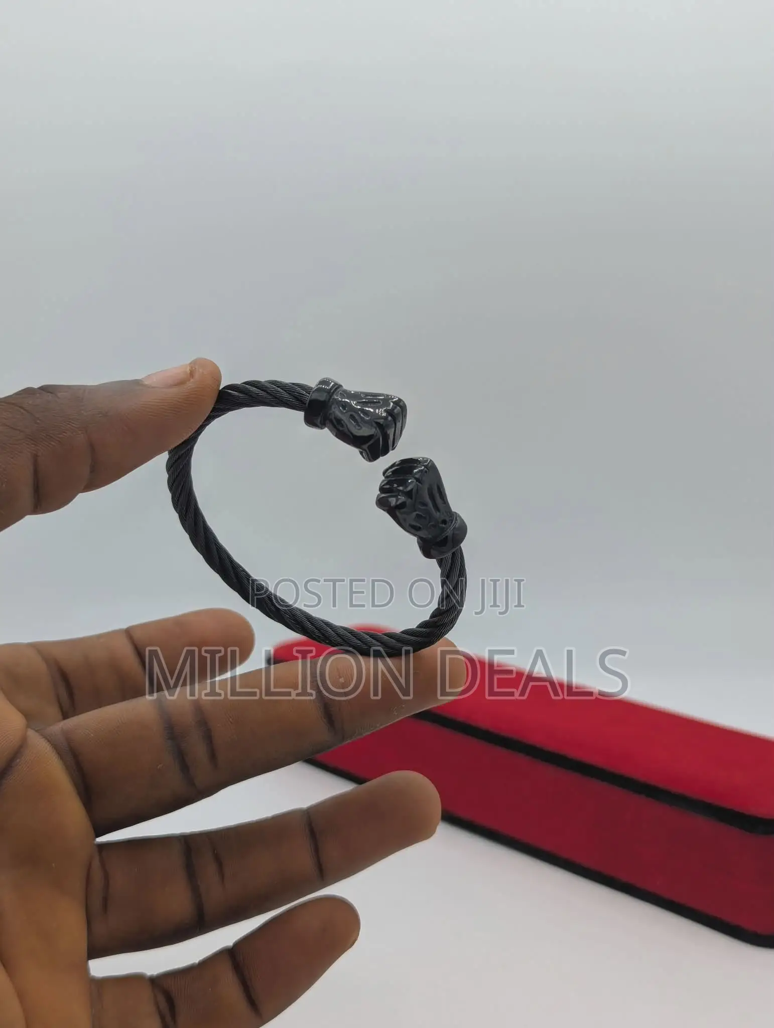 Black Boxed Inspires Men's Steel Link Bracelet