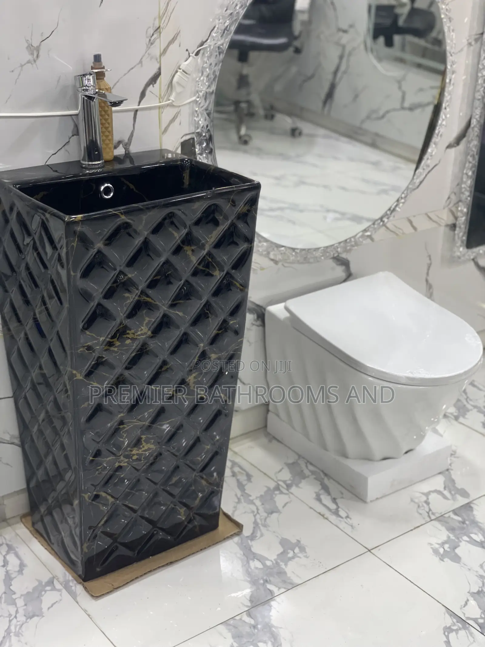 Black Standing Washing Hand Basin