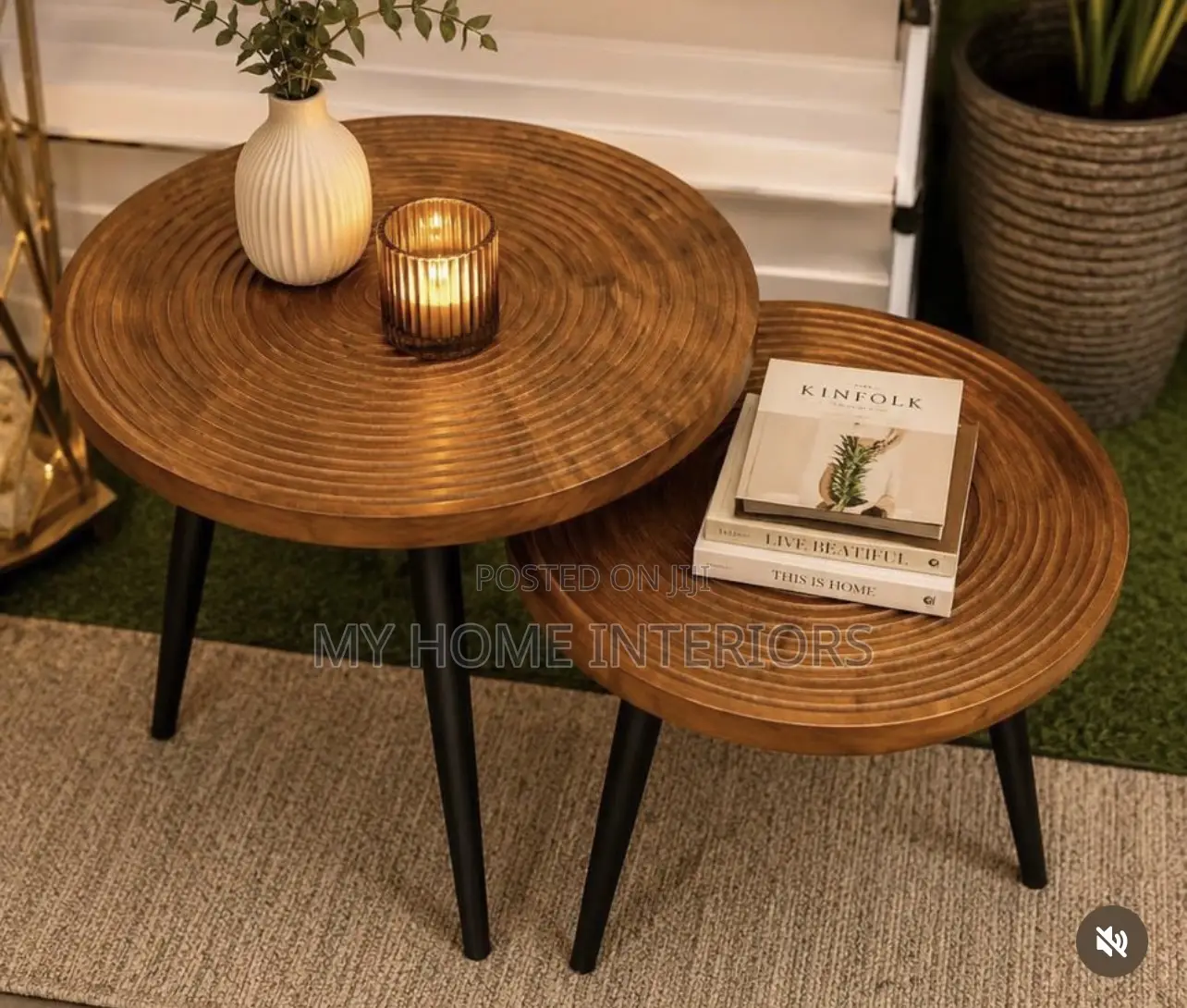 2in1 Brown Wooden Top Center Table