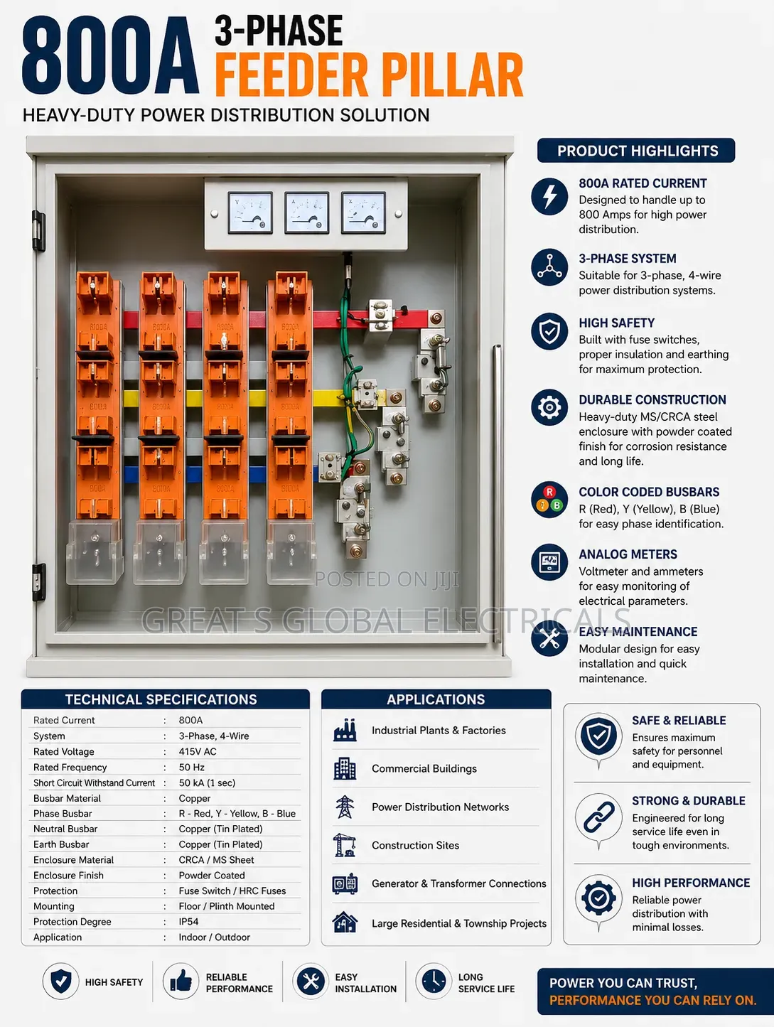 800a 3-Phase Feeder Pillar