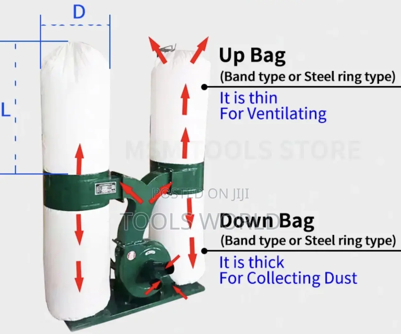 5.5kw Industrial Dust Collector High-power Woodworking Dust Extraction